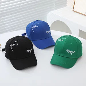 Berretto da Baseball per Bambini con Ricamo a Scheletro di Dinosauro 100% Cotone Cappello da Sole Regolabile per Ragazzi e Ragazze
