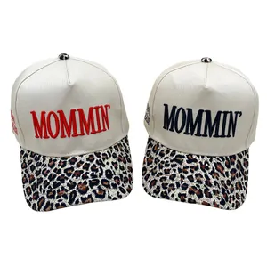 Leopardenmuster Krempe Baseballkappe MOMMIN Stickerei Sonnenhut Einstellbar Outdoor Casual Fashion Trucker Hut Für Damen Herren