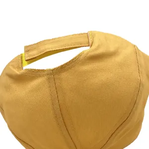 Adjustable ginger yellow kids baseball cap with dinosaur print and velcro back strap
