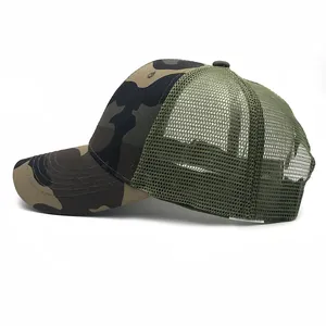 Casquette trucker camouflage classique avec filet vert pour protection solaire