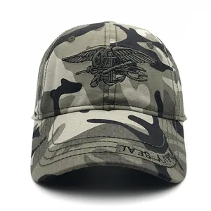 Taktische Tarnkappe mit besticktem Navy SEAL Trident und Logo für Damen und Herren