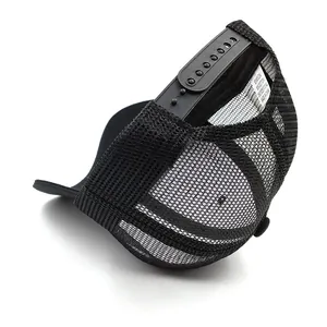 Verstelbare zwarte mesh trucker pet voor zonbescherming en ademende zomerkleding