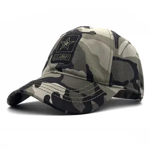 US Army Militär Baseballkappe Tarnmuster Bestickt Stern Baumwolle Sonnenhut Outdoor Taktisch Verstellbare Unisex Sportkappe