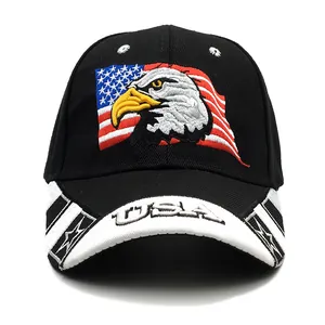 USA Flagge Adler Stickerei Baseballkappe Unisex Verstellbar Sonnenschutz Outdoor Sport Hut Patriotisch Amerikanisch Baumwolle Trucker Cap
