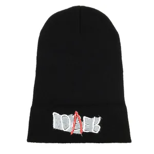Black Loser Lover embroidered knit beanie for men and women stylish warm winter skull cap