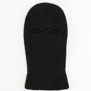 Pasamontañas térmico de invierno con dos agujeros para esquí y moto en negro
