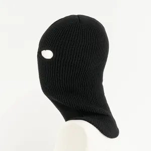 Pasamontañas de punto negro de un agujero para esquí y ciclismo protección contra viento