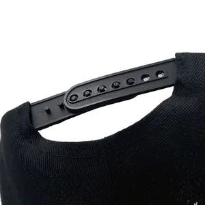 Rear view of Los Angeles baseball cap with black adjustable snapback closure and twill fabric