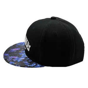 Los Angeles snapback hat with Rebels 3D embroidery and blue nebula printed flat brim