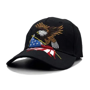 American Flag Eagle Embroidery Baseball Cap Adjustable Cotton Sun Hat Outdoor Sport Hip Hop Streetwear For Men Women