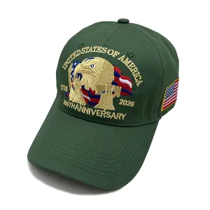 Broderie détaillée de l'aigle US et du 250e anniversaire sur casquette de baseball