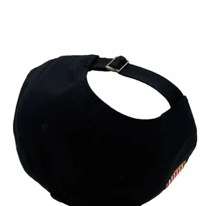 Casquette de baseball noire avec broderie d'aigle et boucle en métal vue arrière