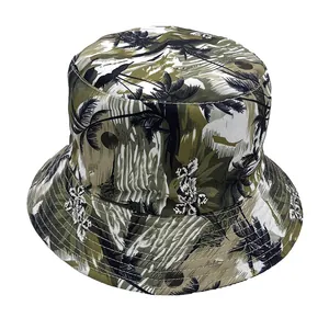 Chapeau de soleil réversible à imprimé palmier tropical pour une protection solaire optimale