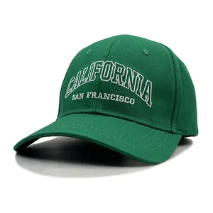 Vintage California San Francisco Embroidery Cotton Baseball Cap Adjustable Sun Protection Curved Brim Sport Hat For Men Women