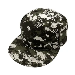 Digitales Camouflage Snapback Hut Flache Krempe Hip Hop Baseballkappe Für Herren Damen Baumwolle Atmungsaktiv Outdoor Mode