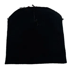 Classic black knitted beanie hat for men and women featuring warm ribbed acrylic fabric
