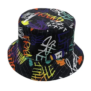 Printed Bucket Hat For Adults Summer Sun Protection Fisherman Cap Watermelon Graffiti Tropical Floral Outdoor Travel Sun Hat