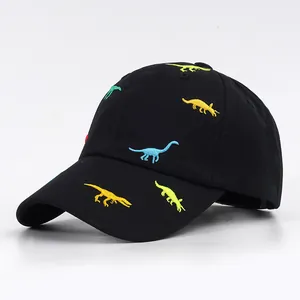 Casquette de Baseball en Coton pour Enfants Avec Broderie Impression Dinosaure Dessin Animé Chapeau de Soleil Réglable Garçons
