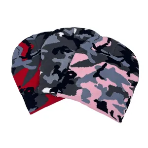 Unisex Camouflage Jacquard Knitted Beanie Hat Soft Acrylic Warm Winter Outdoor Skull Cap For Men Women Everyday Use