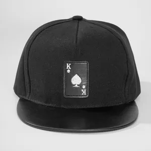 Unisex Poker Card King Queen Snapback Baseball Cap Hip Hop Streetwear Flat Brim Hat Adjustable Sun Shading Cap For Men Women