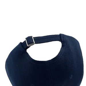 Navy blue baseball cap featuring a premium adjustable metal buckle and cotton twill fabric