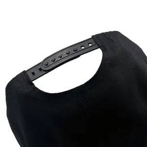 Adjustable black snapback closure detail on a classic cotton twill baseball cap