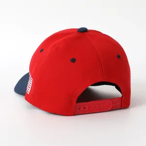 Classic USA embroidered baseball cap with red and blue contrast and American flag patch