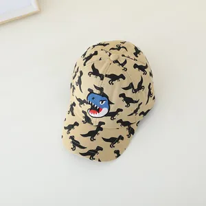 Casquette de baseball pour enfants avec imprimés dinosaures et broderie de requin