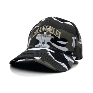 Casquette camouflage classique avec broderie Los Angeles et visière courbée rétro