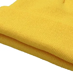 Yellow Minion style knitted beanie for Halloween cosplay, warm knit winter hat for all ages