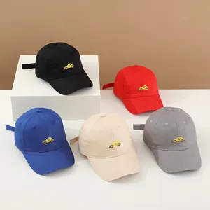 Casquette de Baseball pour Enfants Broderie Voiture en Coton Réglable Chapeau de Soleil Garçons Filles Protection Solaire