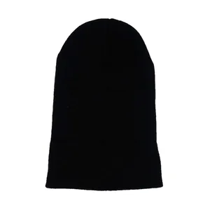 Berretto classico in maglia nera per adulti e bambini con pregiata trama in maglia fine