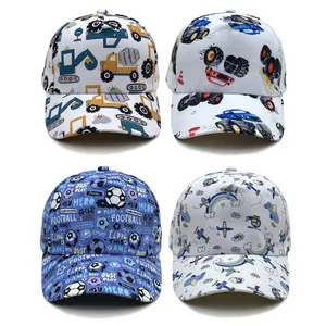 Kinder Baseballkappe Cartoon Baustellenfahrzeug LKW Fußball Flugzeug Stickerei Baumwolle Sonnenhut Für Jungen Mädchen Outdoor