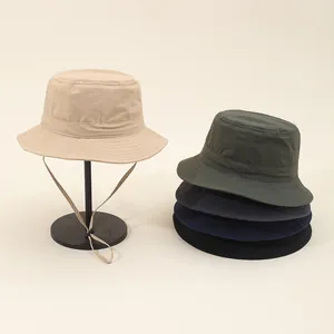 Unisex Japanese Outdoor Waterproof Bucket Hat Sun Protection Quick Dry Breathable Foldable Hiking Fishing Shade Hat With Wind Rope