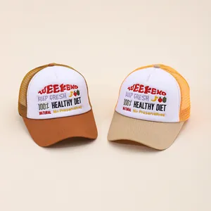 Unisex Mesh Trucker Hat Mit Obst Weekend Stickerei Atmungsaktiv Verstellbar Retro Baseballkappe Für Outdoor Alltag
