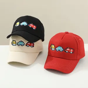 Casquette de Baseball en Coton pour Enfants Broderie Véhicule Dessin Animé Réglable Chapeau Pare-soleil Garçons Filles Sport