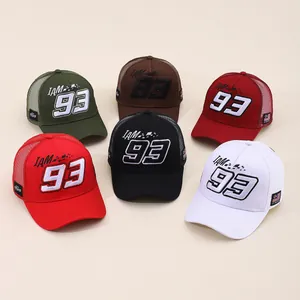 Casquette de Baseball Brodée Racing 93 Chapeau Camionneur en Maille Respirante pour Hommes Femmes Sport Décontracté Pare-Soleil Bord Incurvé