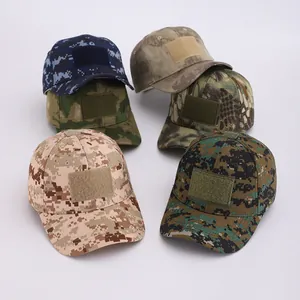 Sechs taktische Camouflage-Baseballkappen mit Klettfläche für Outdoor- und Militär-Einsätze