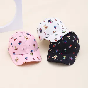 Cappellini da baseball per bambini con stampe di fragole e funghi in rosa, bianco e nero