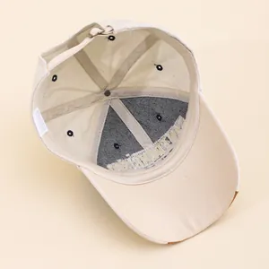 Internal view of San Francisco cotton baseball cap with adjustable strap and washed visor