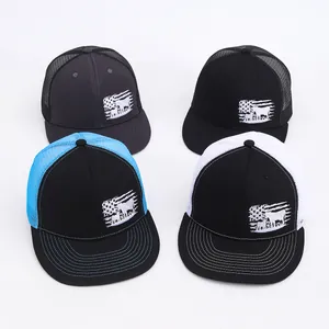 American Flag Bull Embroidery Trucker Hat For Men Women Breathable Mesh Baseball Cap Sunshade Outdoor Vintage Farm Style Hat