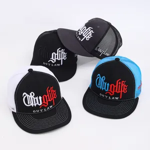 Thug Life Outlaw Embroidered Trucker Hat For Men Women Mesh Breathable Baseball Cap Adjustable Hip Hop Streetwear Sun Hat