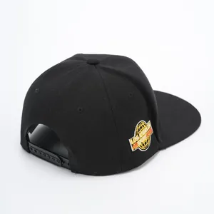 Cappellino da baseball snapback hip hop nero con ricamo palma di cocco e cinturino regolabile
