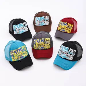 Cappelli trucker a rete con stampa lettere CATS e design traspirante in sei colori