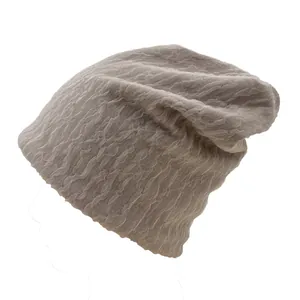 Bonnet Slouchy en Tricot de Coton pour Femmes Avec Texture Ondulée 3D Bonnet d'Hiver Chaud Minimaliste pour Extérieur Voyage
