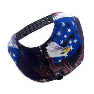 Hip hop baseball cap with American flag and eagle print, featuring adjustable snapback