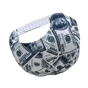 Snapback pet met 100 dollar biljet print en witte verstelbare sluiting aan de kant