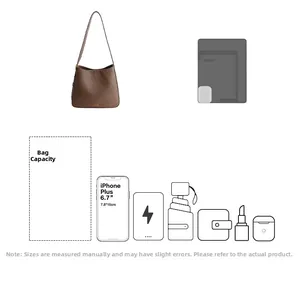 Detailed view showing large capacity of the brown tote bag for daily essentials