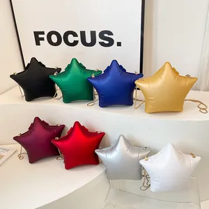 Stervormige transparante PVC crossbodytas met slangenketting in acht levendige kleuren