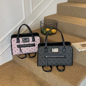 Sac à dos et sac à bandoulière chic à pois de grande capacité pour le style féminin